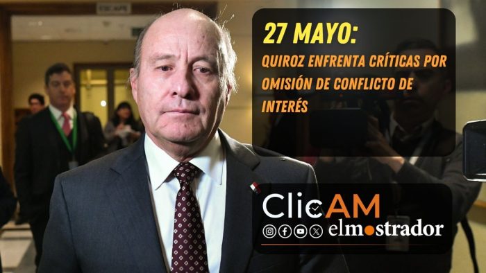 Quiroz enfrenta críticas por omisión de conflicto de interés