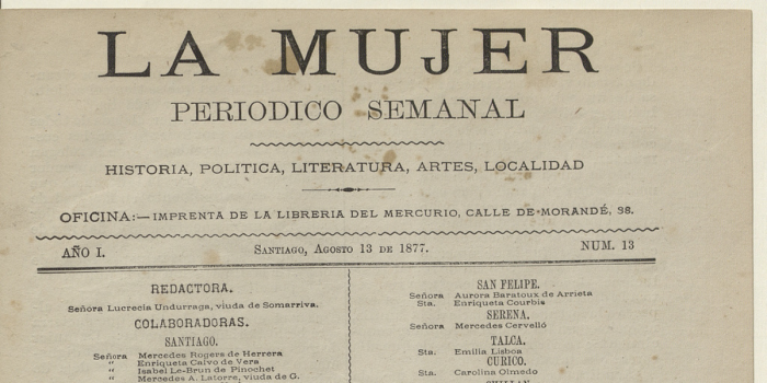 La Mujer: a 149 años del primer periódico hecho por mujeres para mujeres en Chile
