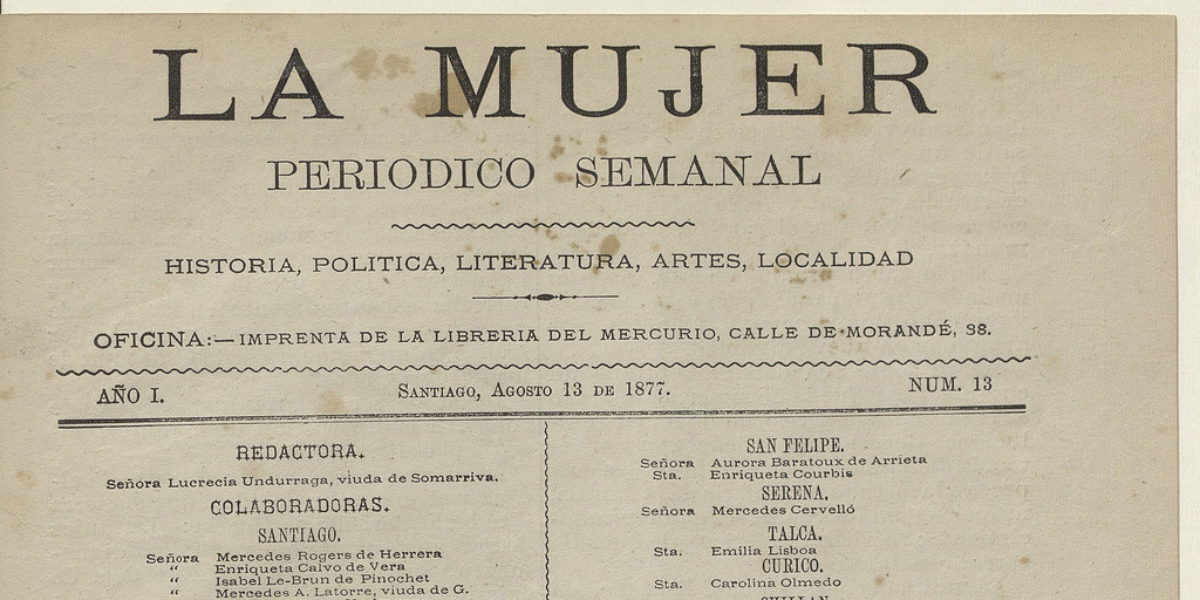 La Mujer: a 149 años del primer periódico hecho por mujeres para mujeres en Chile
