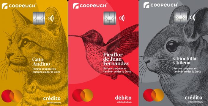 Coopeuch lanza nuevas tarjetas de pago con diseños inspirados en especies chilenas
