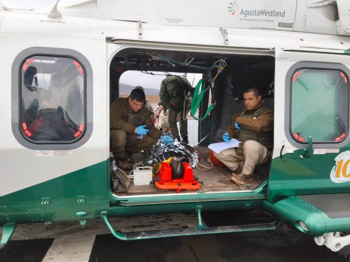 Sistema frontal: Carabineros evacúa por vía aérea a tres mujeres aisladas en La Higuera