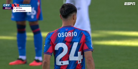 Darío Osorio debuta en la Premier League en agónico triunfo del Crystal Palace
