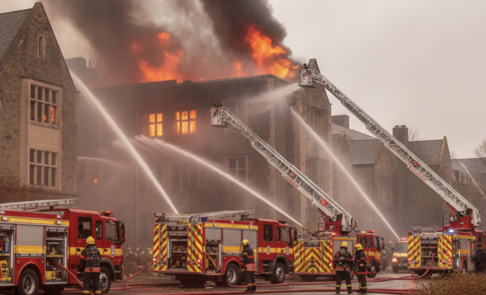 Incendio en taller de la Universidad de Atacama moviliza a cinco compañías de Bomberos en Copiapó