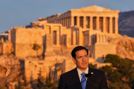 Marco Rubio invoca a Grecia para defender a Trump entre protestas e intereses estratégicos